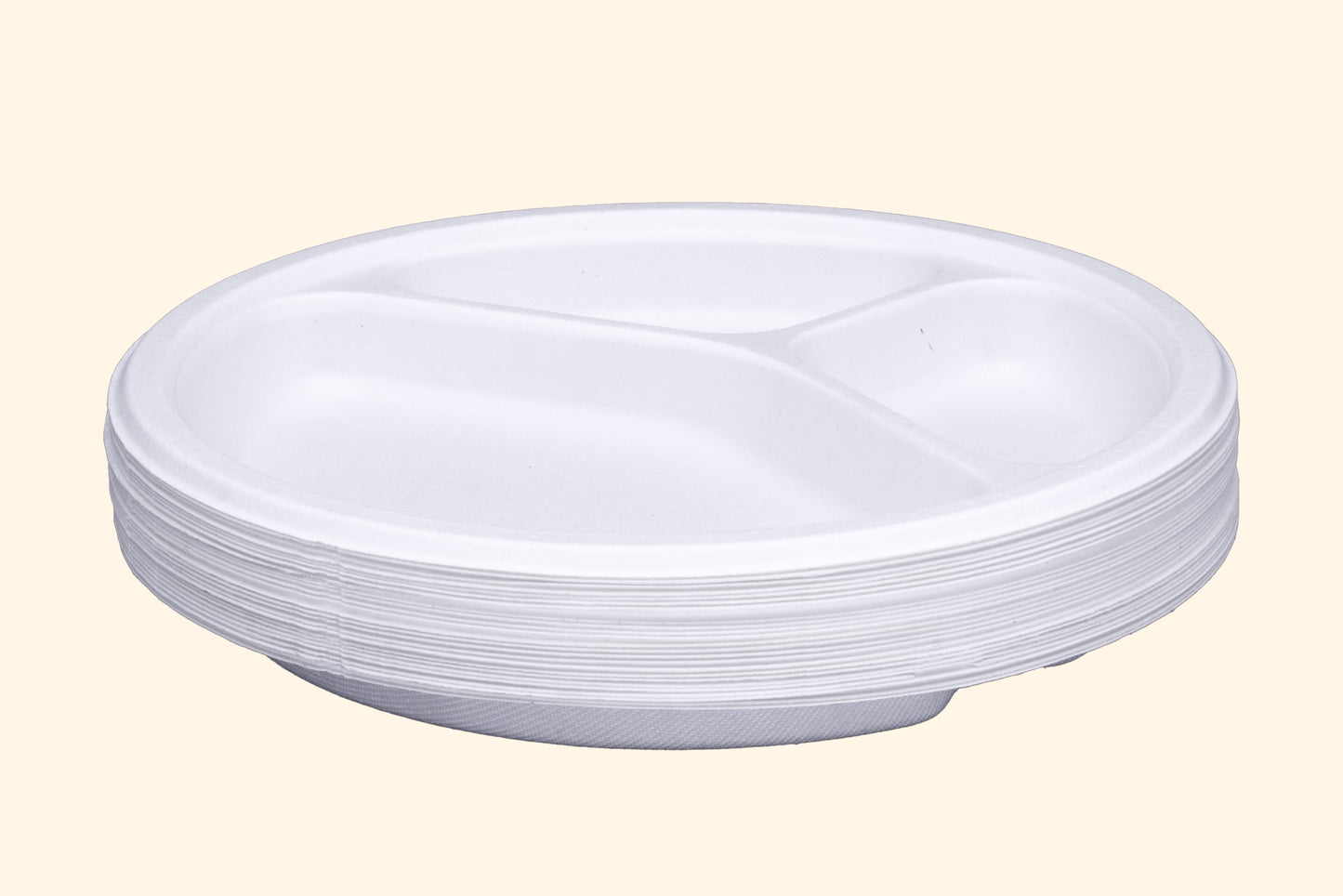 10-Inch-3-Compartment-Round-Plates-Compostable-Sugarcane-Bagasse-Plate