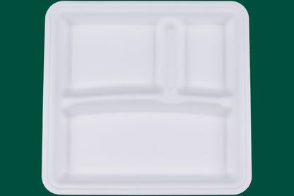 10-Inch-3-Compartment-Square-Plates-Compostable-Sugarcane-Bagasse-Plates