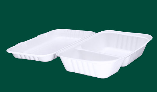 10x6-Inch-2-Compartment-Clamshells-Compostable-Sugarcane-Bagasse-Clamshells