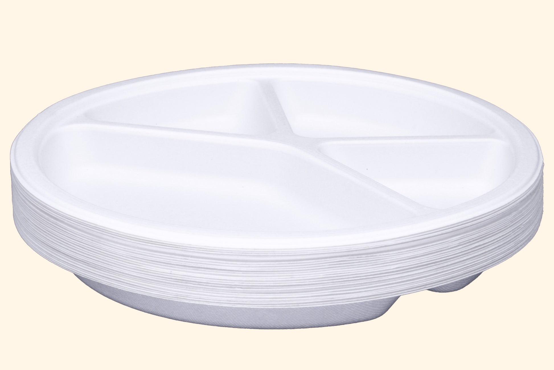 12-Inch-4-Compartment-Round-Plates-Compostable-Sugarcane-Bagasse-Plate