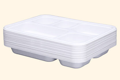5-Compartment-Meal-Trays-Compostable-Sugarcane-Bagasse-Tray-Plate