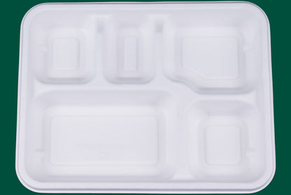 5-Compartment-Meal-Trays-Compostable-Sugarcane-Bagasse-Tray-Plates